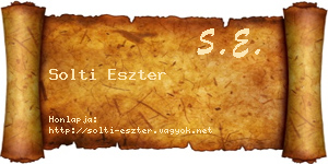 Solti Eszter névjegykártya